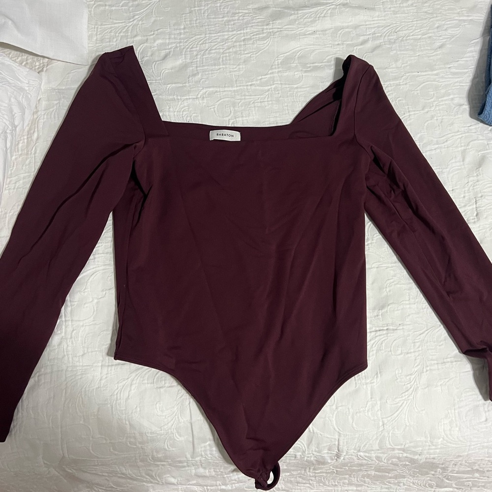 Aritzia Babaton maroon bodysuit